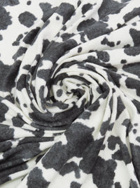 Eggshell/Charcoal Polyester/Lycra Spots Print Terry Knit 56W