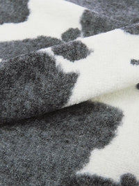 Eggshell/Charcoal Polyester/Lycra Spots Print Terry Knit 56W