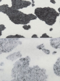 Eggshell/Charcoal Polyester/Lycra Spots Print Terry Knit 56W