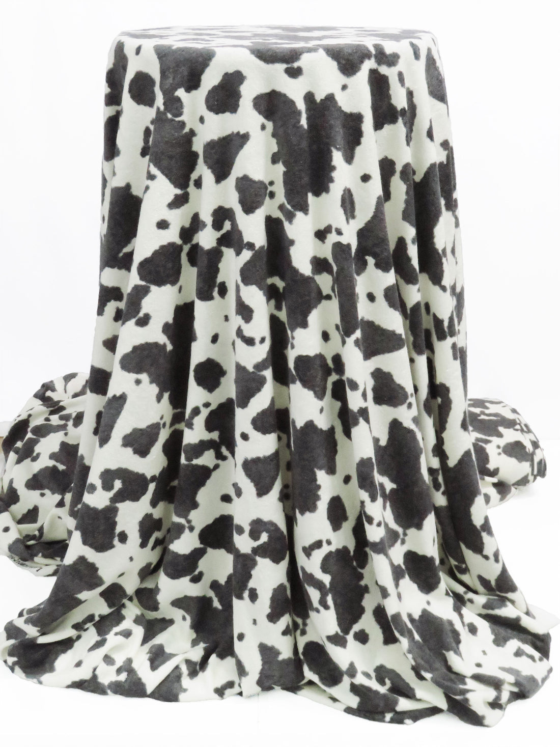 Eggshell/Charcoal Polyester/Lycra Spots Print Terry Knit 56W