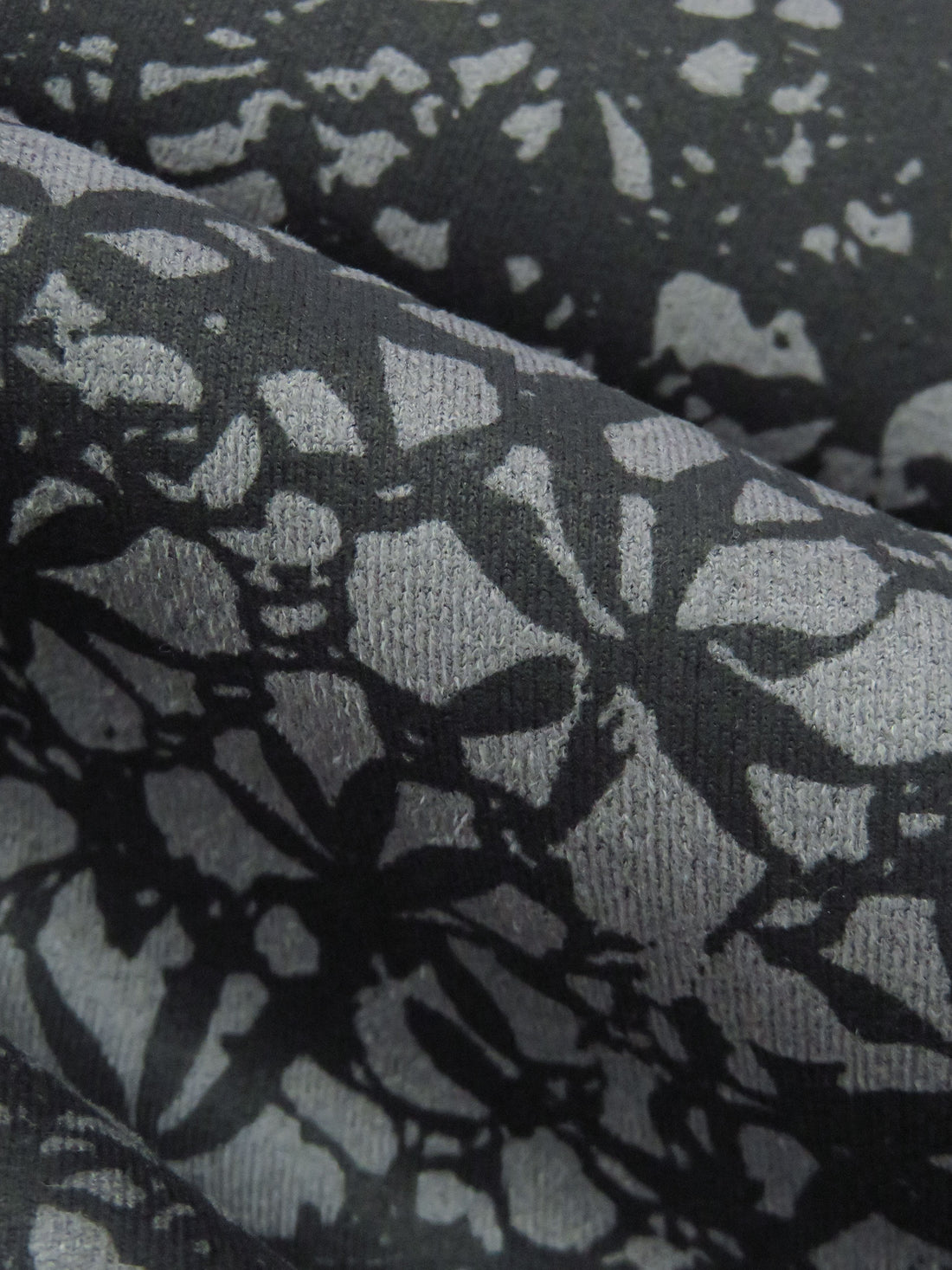 Charcoal/Smoke Gray Polyester/Lycra Distressed Design Embossed Scuba Knit - NY Designer - 60W