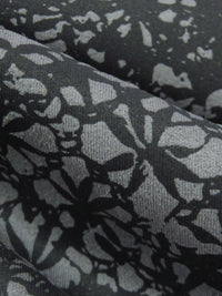 Charcoal/Smoke Gray Polyester/Lycra Distressed Design Embossed Scuba Knit - NY Designer - 60W