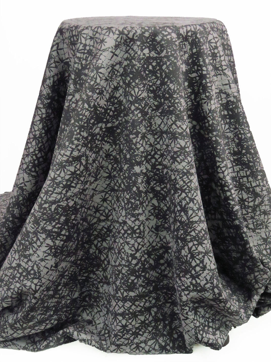 Charcoal/Smoke Gray Polyester/Lycra Distressed Design Embossed Scuba Knit - NY Designer - 60W