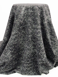 Charcoal/Smoke Gray Polyester/Lycra Distressed Design Embossed Scuba Knit - NY Designer - 60W