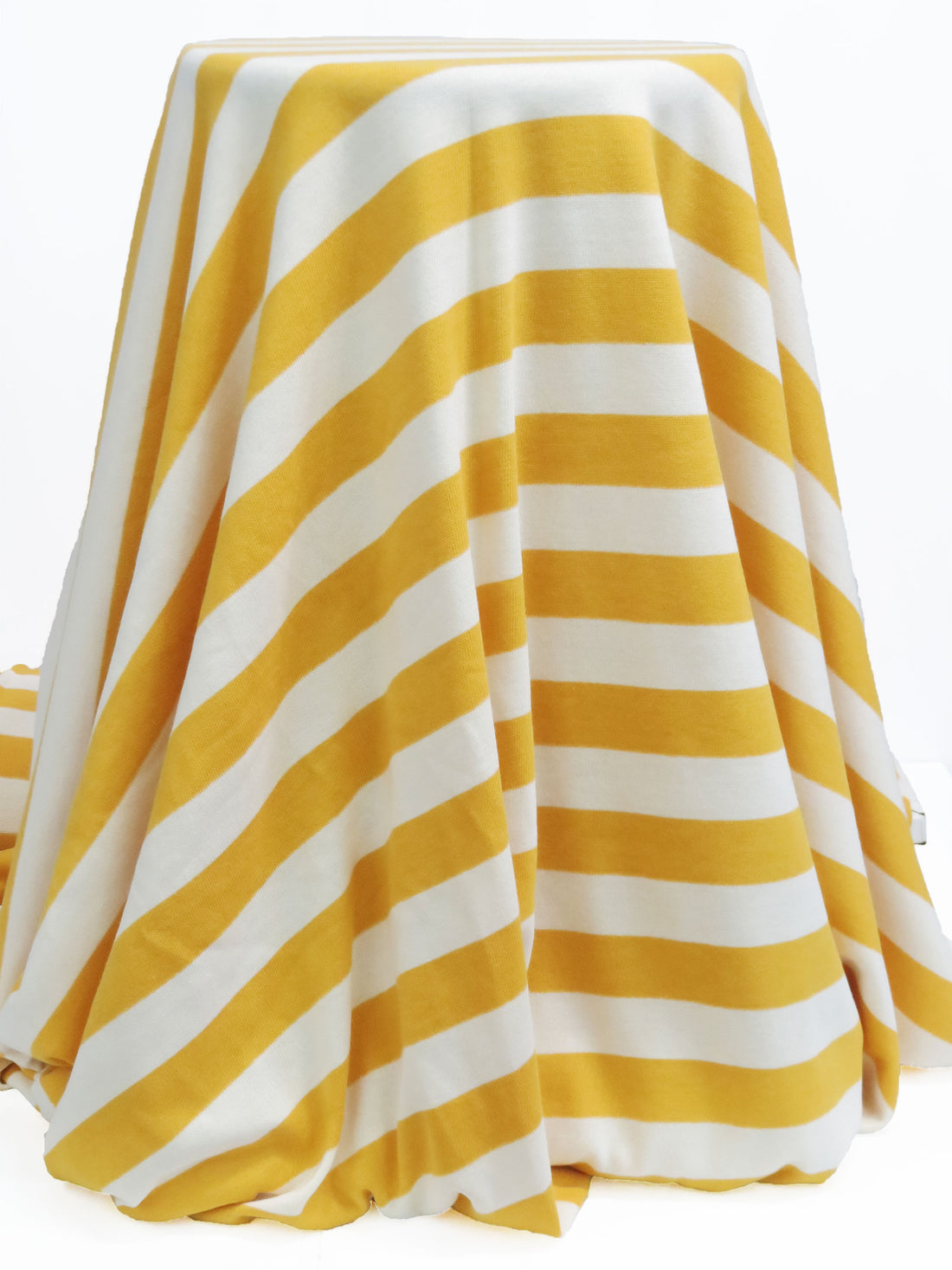 Goldenrod/White 100% Polyester Diagonal Stripe Sweater Knit 56W