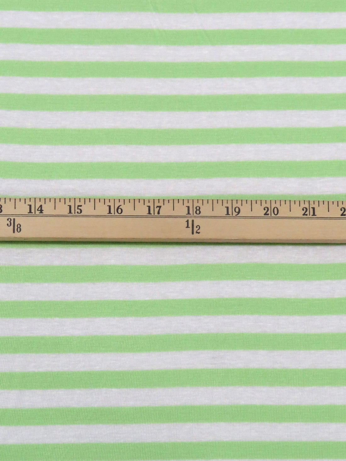 Pistachio Green/White 100% Rayon Horizontal Stripe Fine Interlock Knit 52W