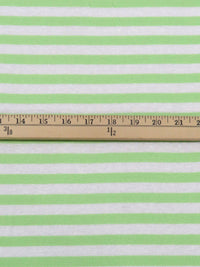 Pistachio Green/White 100% Rayon Horizontal Stripe Fine Interlock Knit 52W