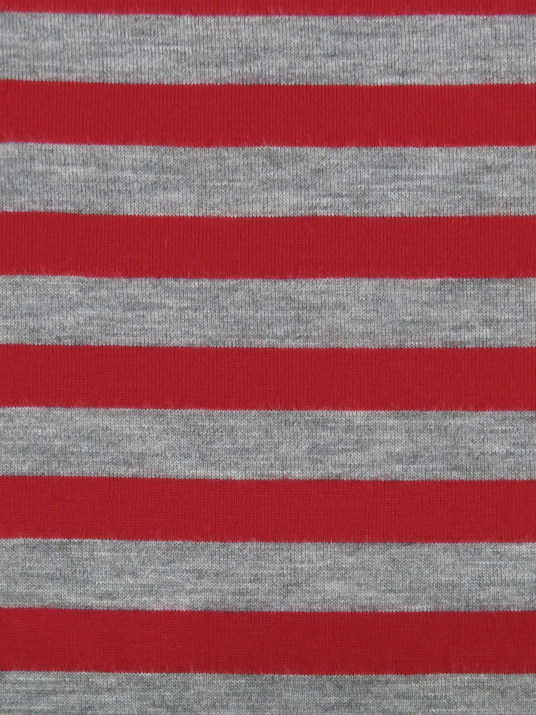 Deep Ruby/Heathered Granite Gray 100% Polyester Horizontal Stripe Jersey Knit 56W
