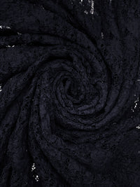 Midnight Navy 100% Polyester Puckered Textured Lace - NY Designer - 35W