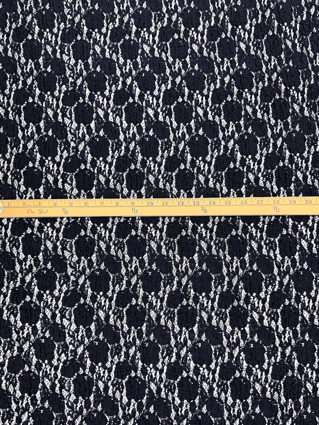 Midnight Navy 100% Polyester Puckered Textured Lace - NY Designer - 35W