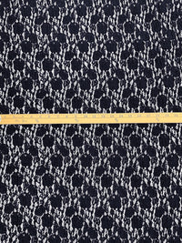 Midnight Navy 100% Polyester Puckered Textured Lace - NY Designer - 35W