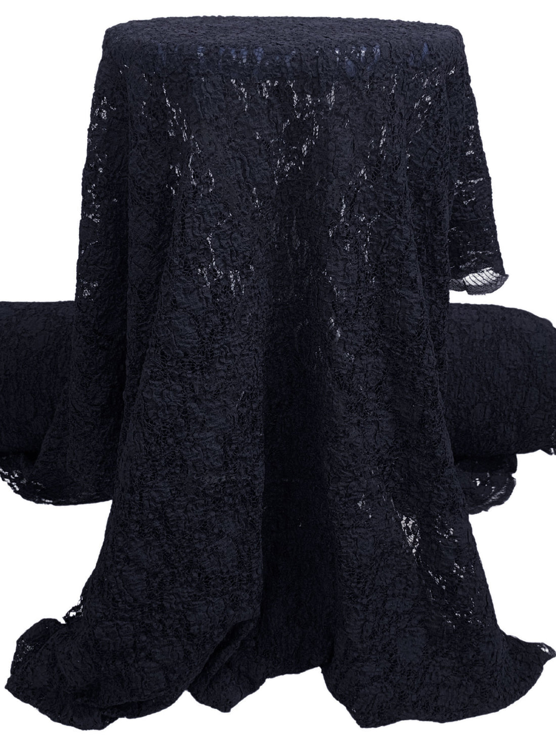 Midnight Navy 100% Polyester Puckered Textured Lace - NY Designer - 35W