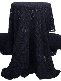 Midnight Navy 100% Polyester Puckered Textured Lace - NY Designer - 35W