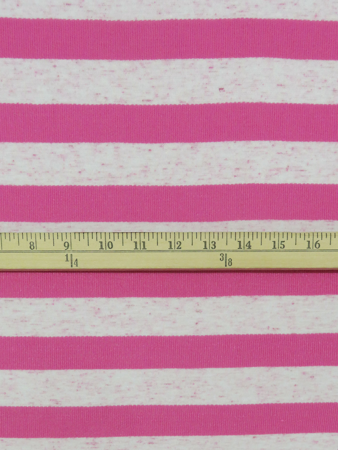 Paradise Pink/White 100% Polyester Horizontal Ribbed Stripe Tissue Jersey Knit 56W