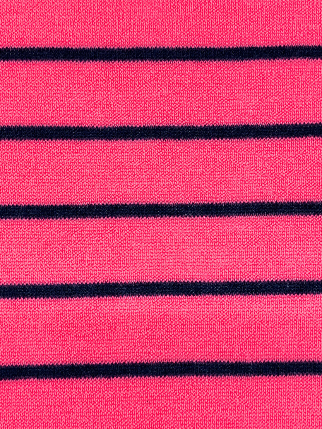 Brink Pink/Black Polyester/Lycra Horizontal Stripe Sweater Knit 50W