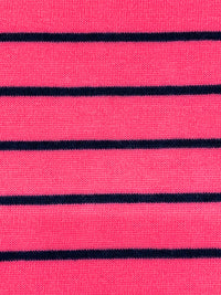 Brink Pink/Black Polyester/Lycra Horizontal Stripe Sweater Knit 50W