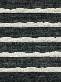 Heathered Dark Charcoal/Off-White Polyester/Rayon/Lycra Horizontal Small Ruffle Tissue Jersey Knit 56W