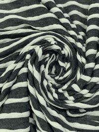 Heathered Dark Charcoal/Off-White Polyester/Rayon/Lycra Horizontal Small Ruffle Tissue Jersey Knit 56W