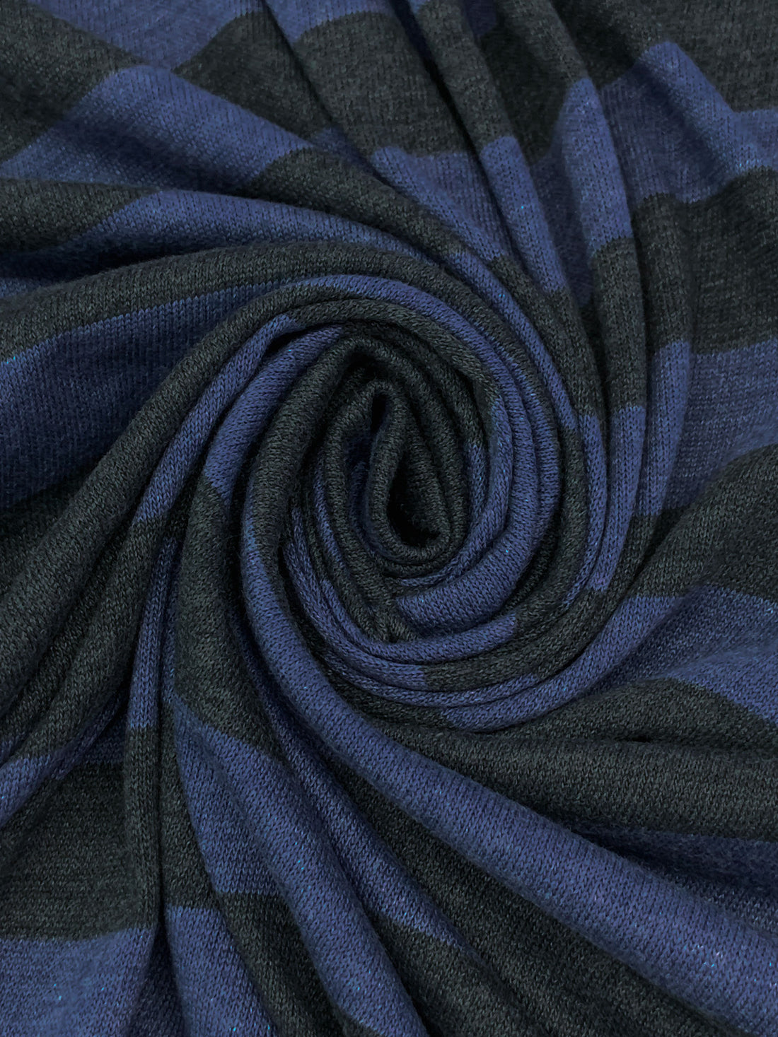 Independence Blue/Deep Lead Gray Polyester/Rayon Diagonal Stripe Sweater Knit 54W