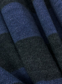 Independence Blue/Deep Lead Gray Polyester/Rayon Diagonal Stripe Sweater Knit 54W