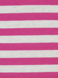 French Raspberry/Chalk White Polyester/Lycra Horizontal Stripe Weave Jersey Knit 54W