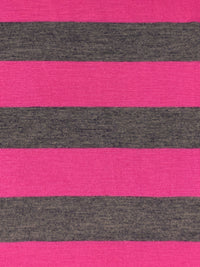 Fandango Pink/Heathered Quartz Polyester/Lycra Horizontal Stripe Jersey Knit 58W