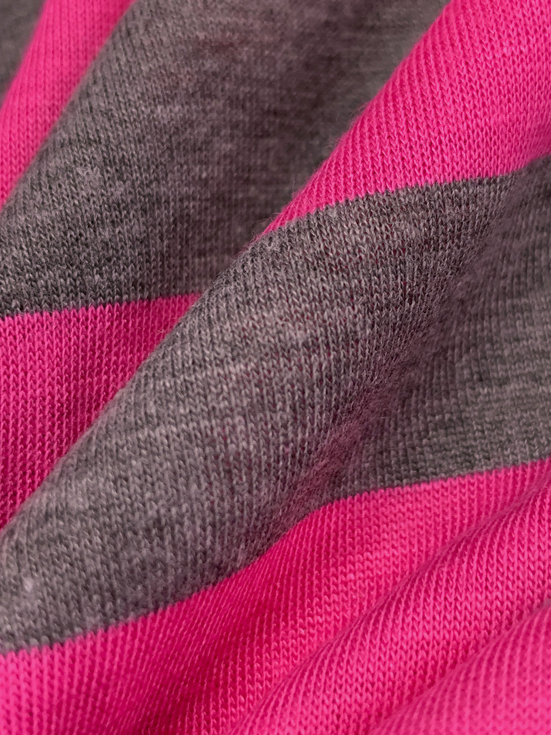 Fandango Pink/Heathered Quartz Polyester/Lycra Horizontal Stripe Jersey Knit 58W