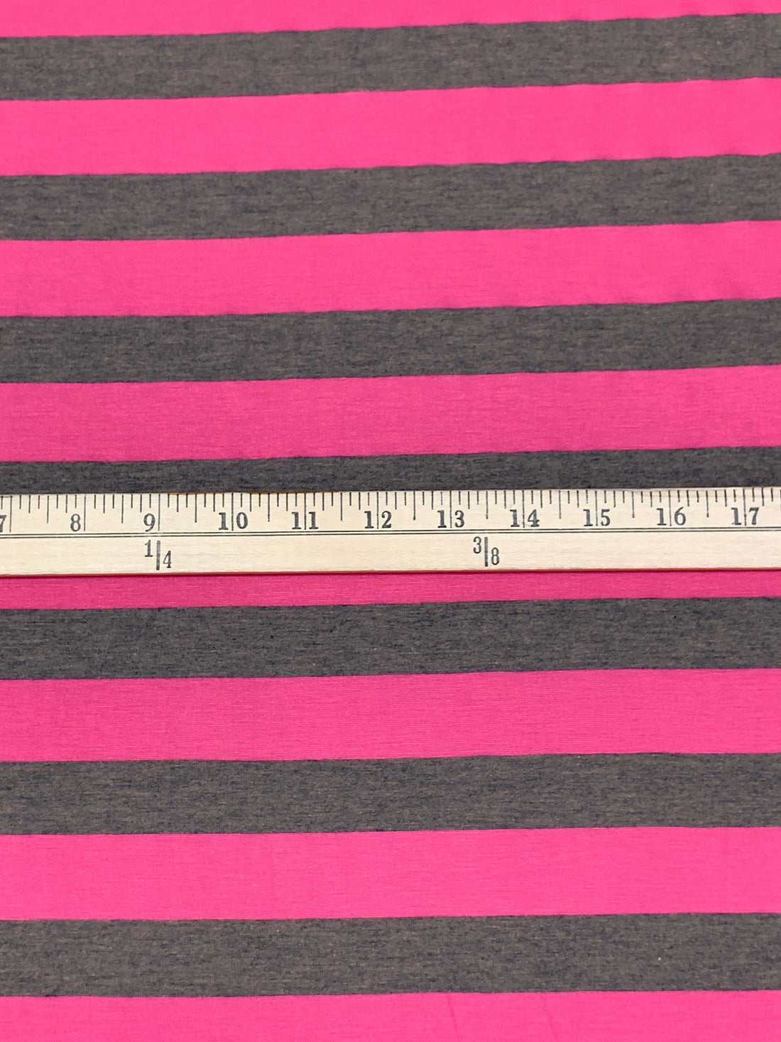 Fandango Pink/Heathered Quartz Polyester/Lycra Horizontal Stripe Jersey Knit 58W