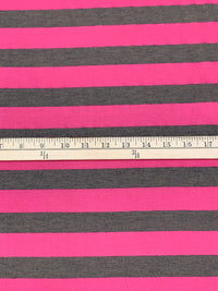 Fandango Pink/Heathered Quartz Polyester/Lycra Horizontal Stripe Jersey Knit 58W