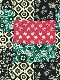 Raspberry/Pine Green/Muted Cream/Multi 100% Polyester Multi-Floral Print Crepe de Chine 58W