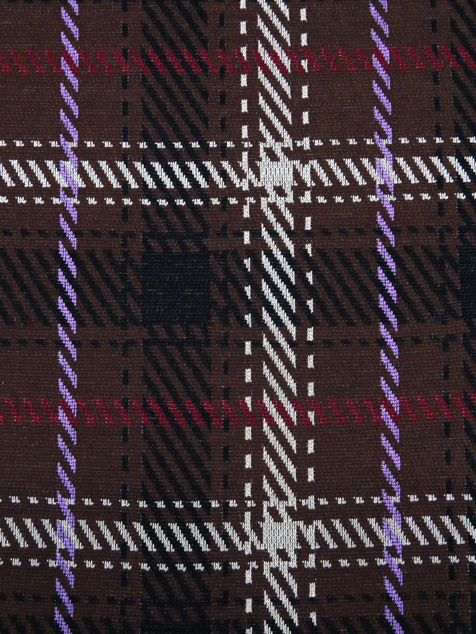 Chocolate/Lilac/Black/Multi 100% Polyester Plaid Weave Jacquard