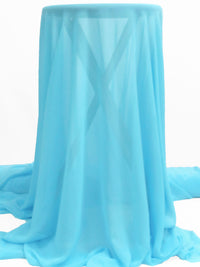Medium Sky Blue 100% Polyester Chiffon - NY Designer - 58W