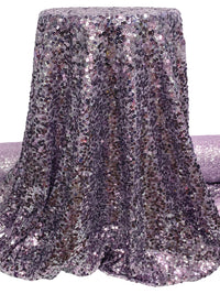 Glossy Lavender 100% Polyester Sequins On Netting 48W