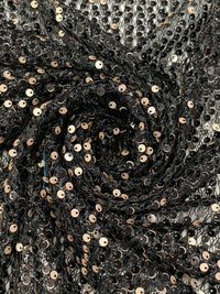 Black/Tan/Silver 100% Polyester Flip Sequins On Netting - NY Designer - 50W
