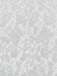 Daisy White Cotton/Polyester Floral Jacquard Sheer Sweater Knit - Imported From Italy - 40W
