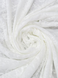 Daisy White Cotton/Polyester Floral Jacquard Sheer Sweater Knit - Imported From Italy - 40W