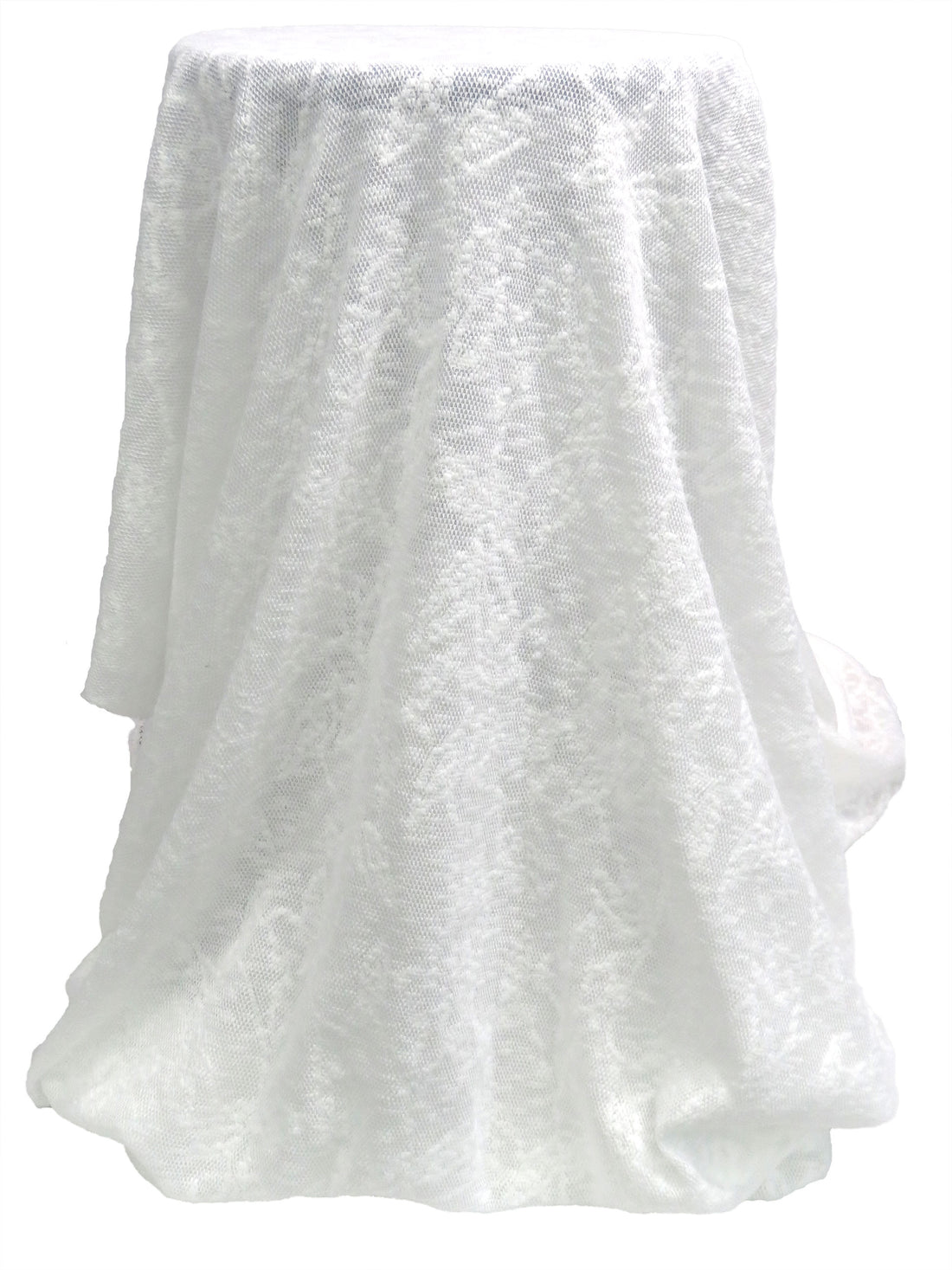 Daisy White Cotton/Polyester Floral Jacquard Sheer Sweater Knit - Imported From Italy - 40W