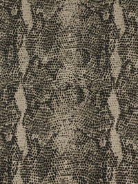 Taupe/Black Cotton/Lycra Snakeskin-Look Print Stretch Twill - Imported From Italy - 56W