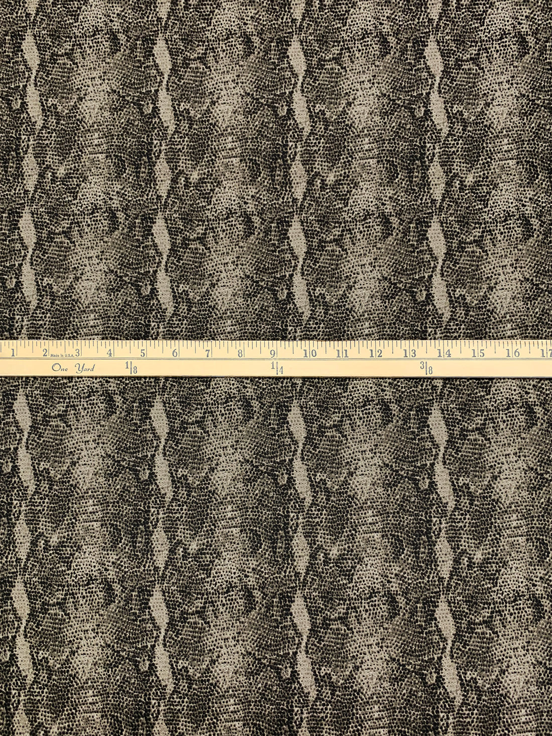 Taupe/Black Cotton/Lycra Snakeskin-Look Print Stretch Twill - Imported From Italy - 56W