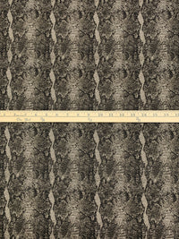 Taupe/Black Cotton/Lycra Snakeskin-Look Print Stretch Twill - Imported From Italy - 56W