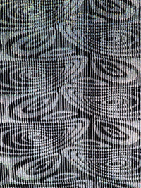 Silver/Black/Multi Nylon/Lycra Trippy Ripple Holographic Foil Print Swim/Activewear Knit 54W