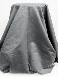 Steel Gray Rayon/Nylon/Lycra Ornate Paisley Tone-On-Tone Print Stretch Bengaline Suiting - NY Designer - 56W