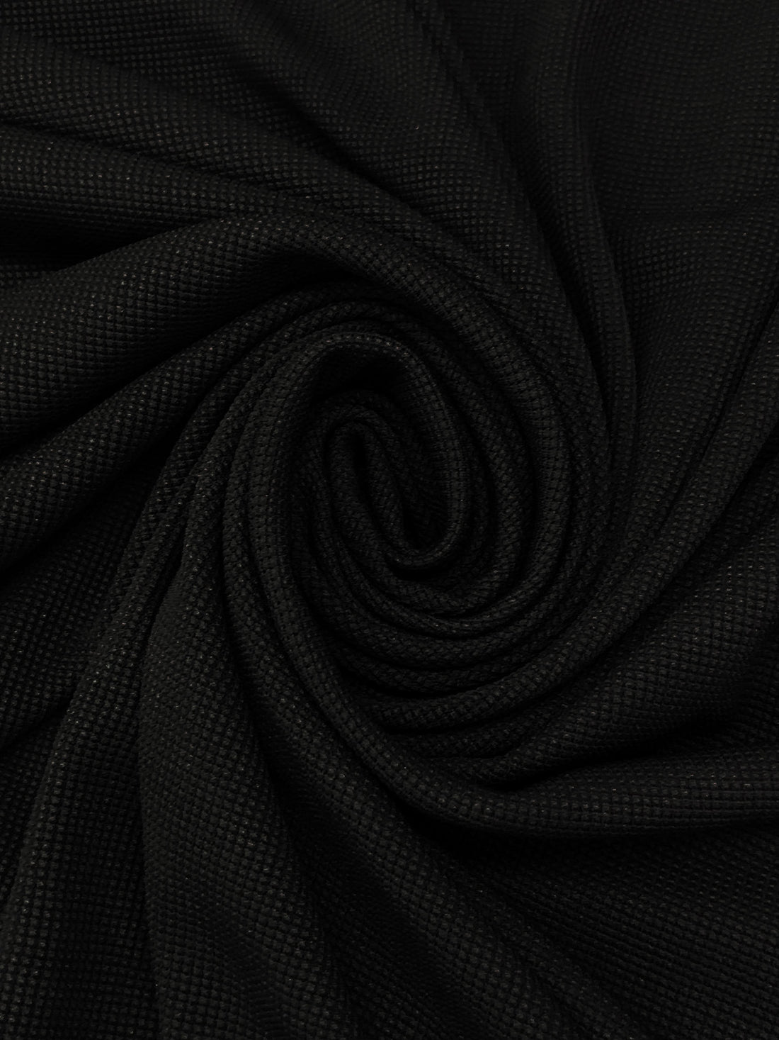 Black Polyester/Lycra Thermal Knit - Famous Dress Designer - 56W