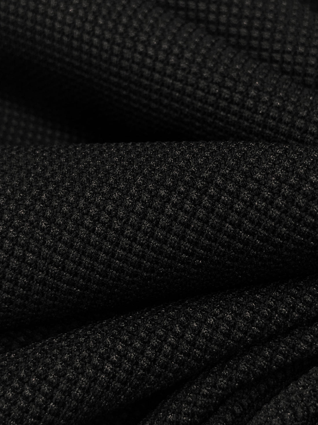 Black Polyester/Lycra Thermal Knit - Famous Dress Designer - 56W