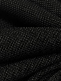 Black Polyester/Lycra Thermal Knit - Famous Dress Designer - 56W