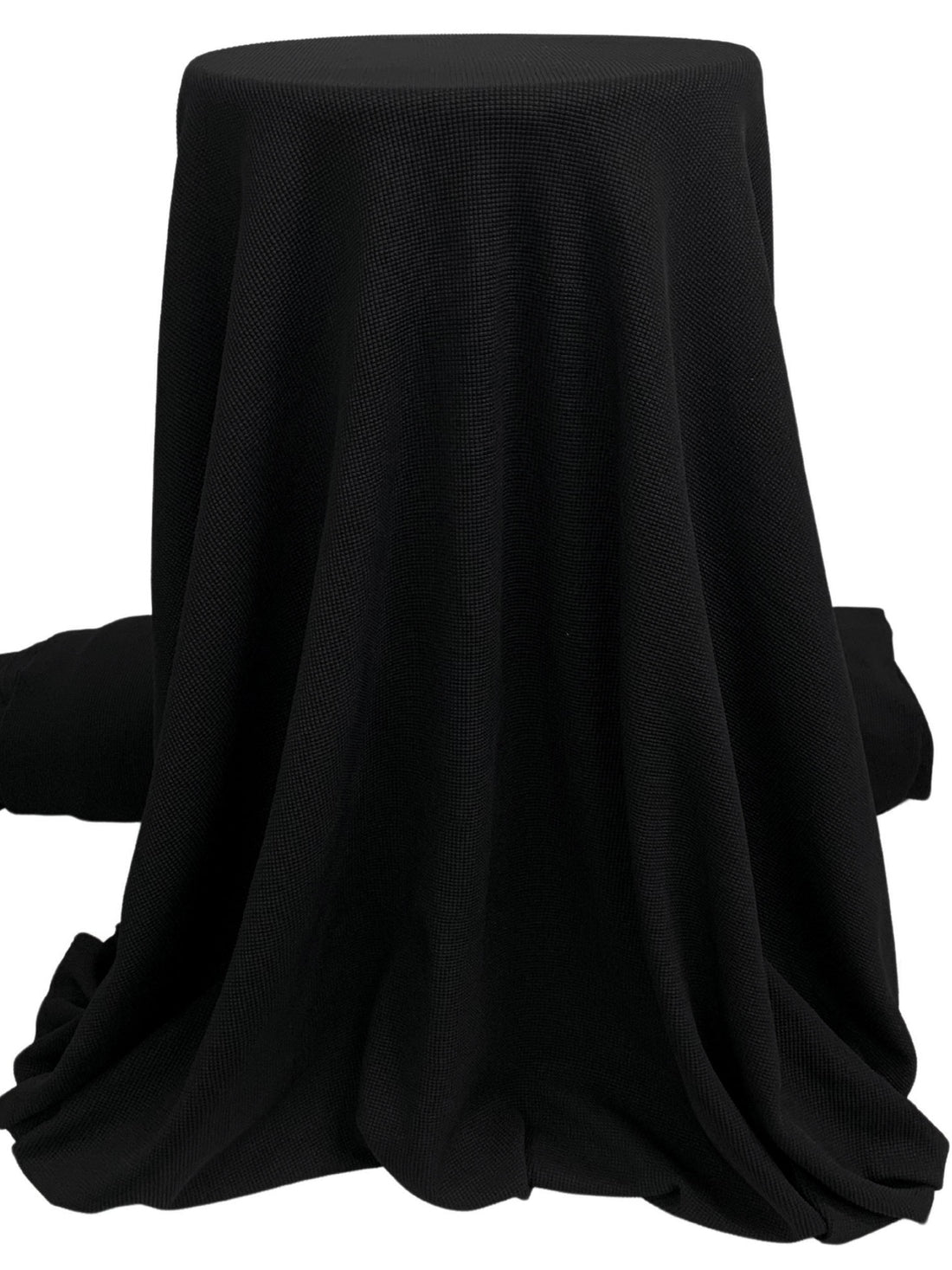 Black Polyester/Lycra Thermal Knit - Famous Dress Designer - 56W