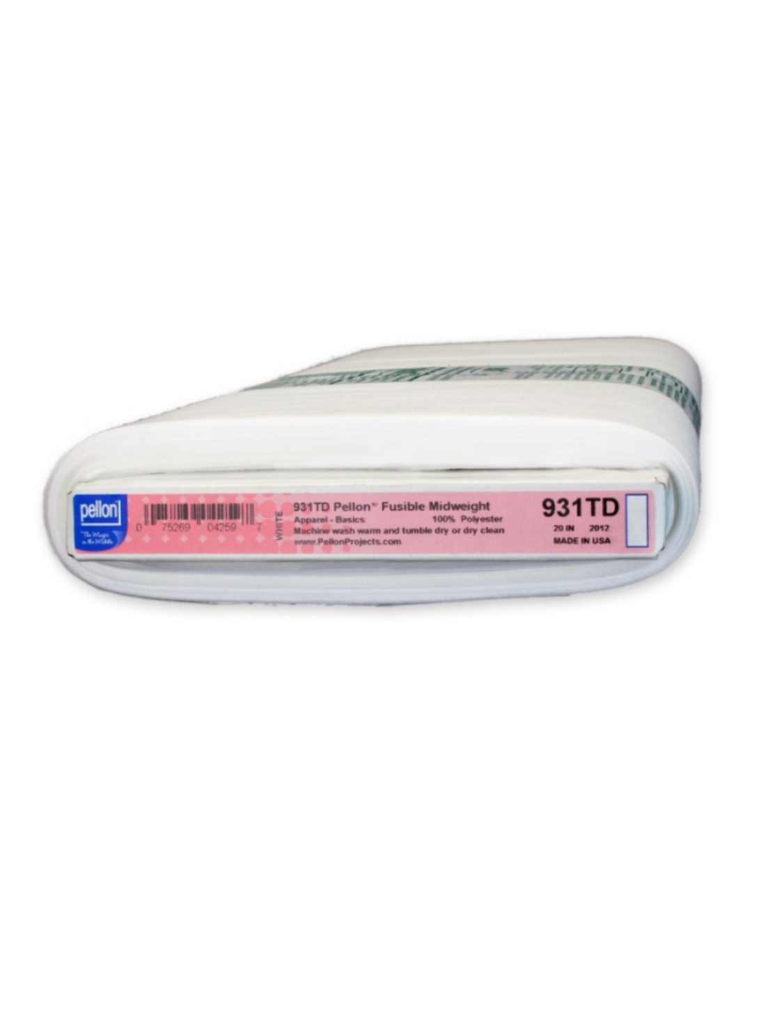 White Pellon Fusible Non-Woven Mid-weight Interfacing 20W