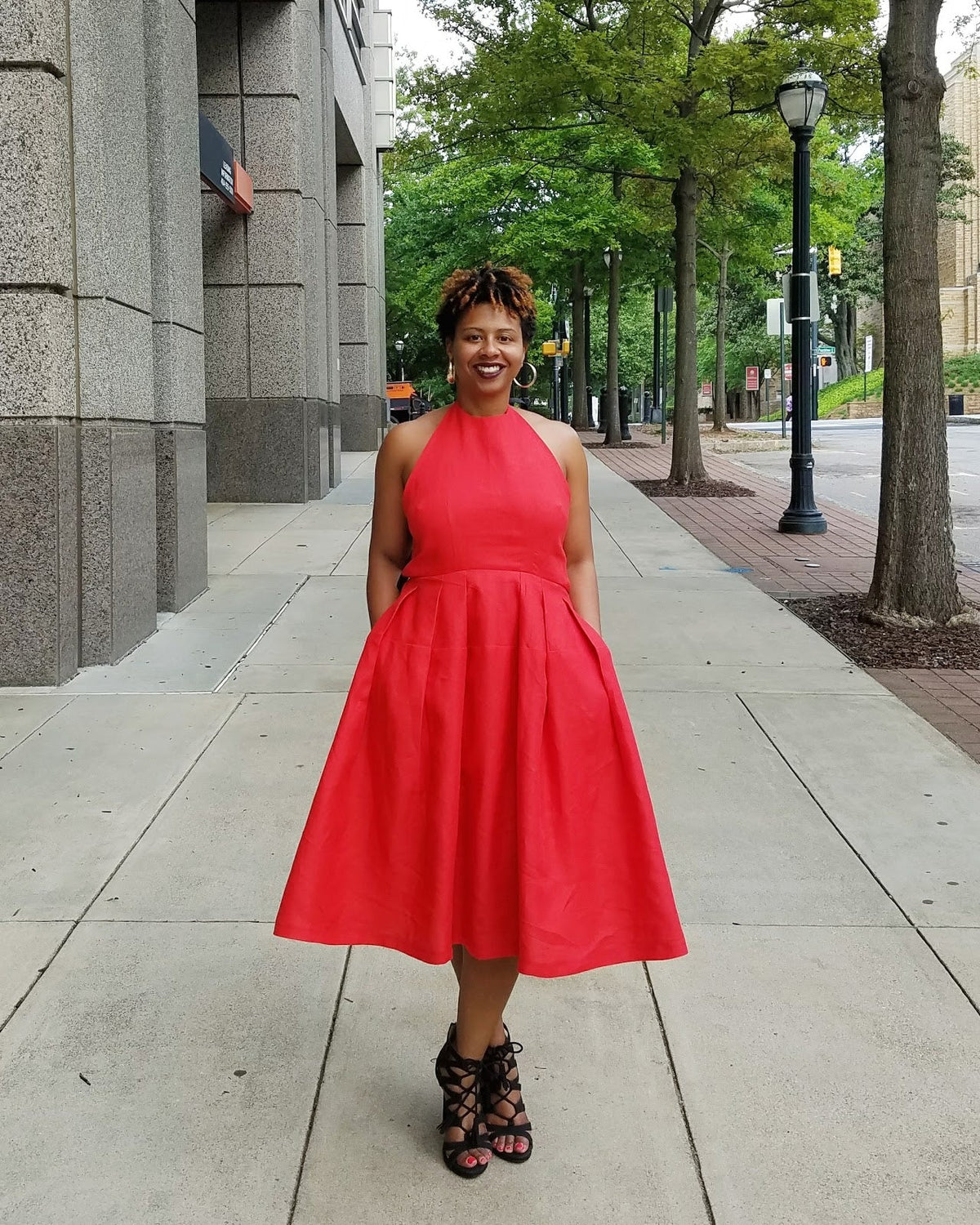 Made by a Fabricista: Red Hot Summer Halter Dress