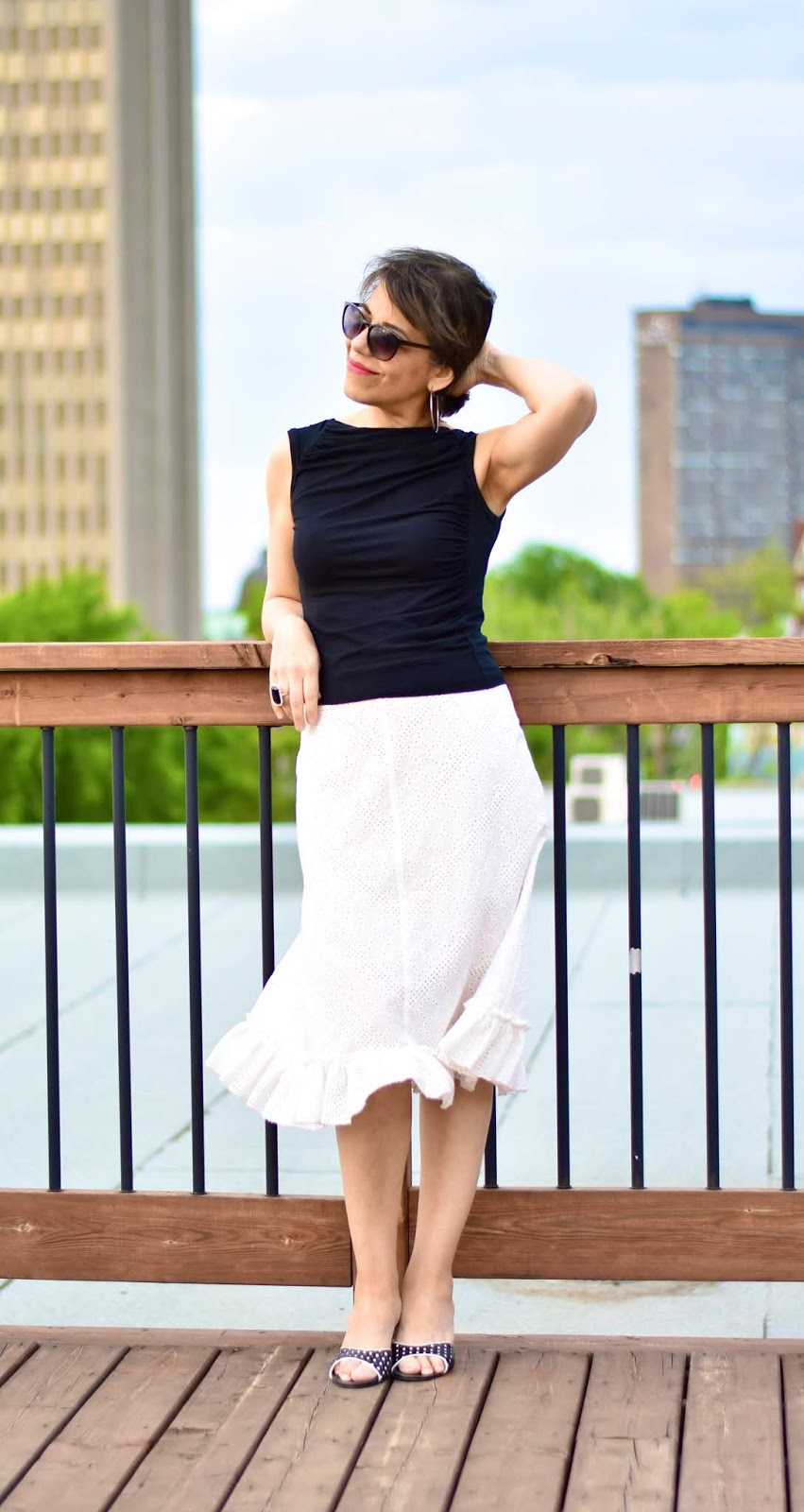 Made by a Fabricista: The Ivory Eyelet Bias Skirt!