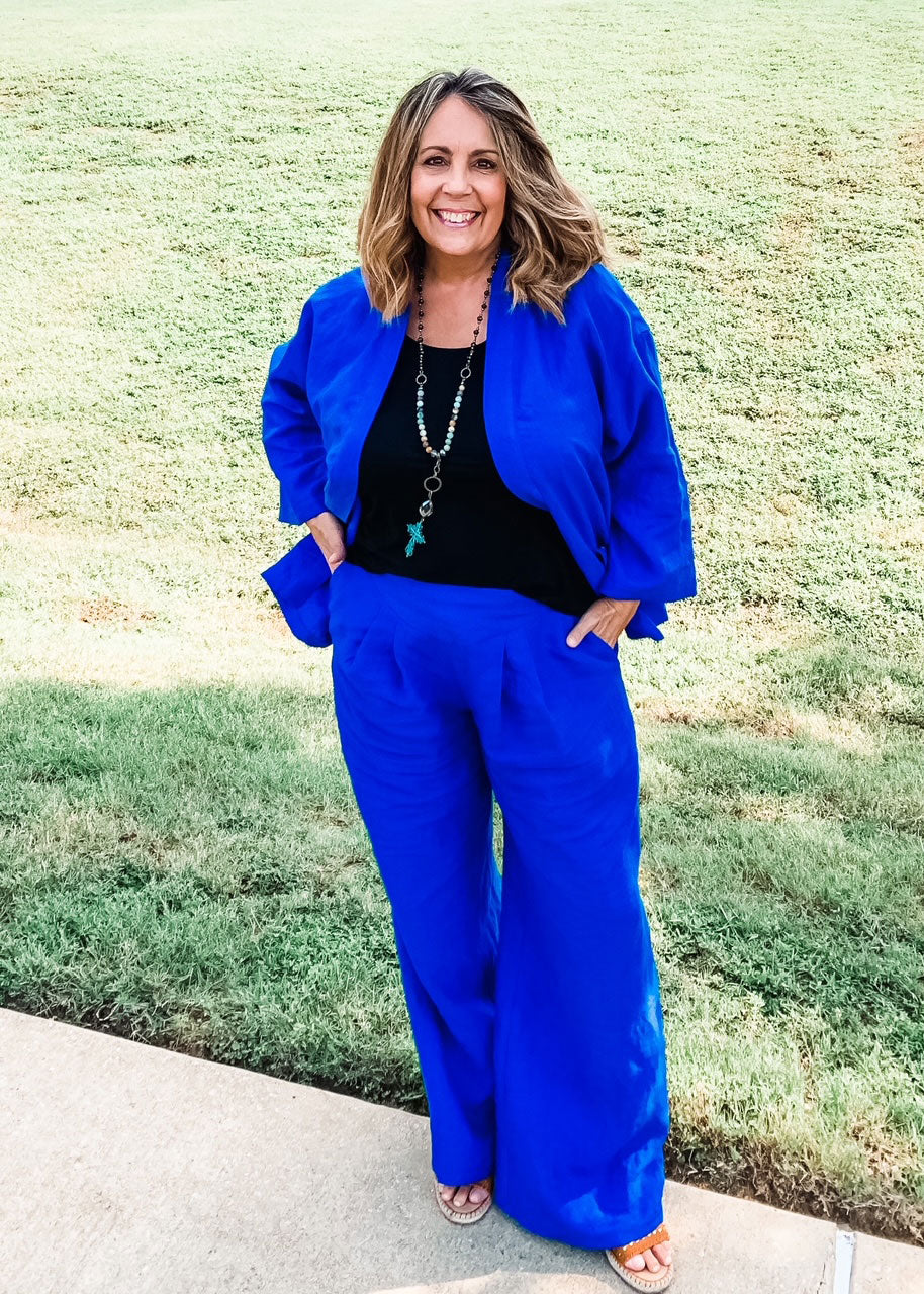 Made By A Fabricista: Make a Fall Fashion Statement in Bold Blue